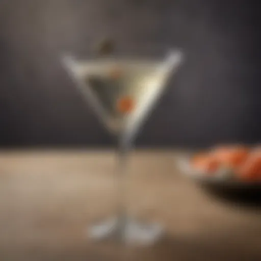 Elegant martini glass showcasing a classic dry martini