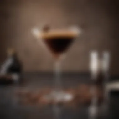 Rich espresso martini garnished with coffee beans