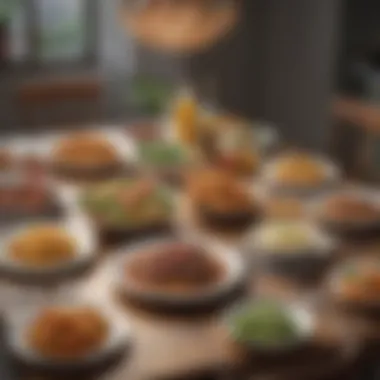 Delightful Dining Experience with Affordable Nutrition A cheerful dining table set with a budget-friendly homemade meal