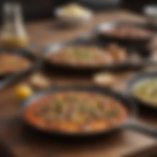 A variety of skillets showcasing different materials