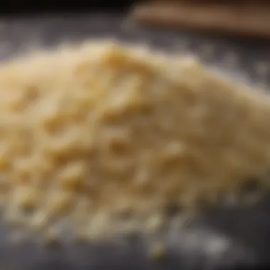 Freshly grated Parmesan cheese ready for use