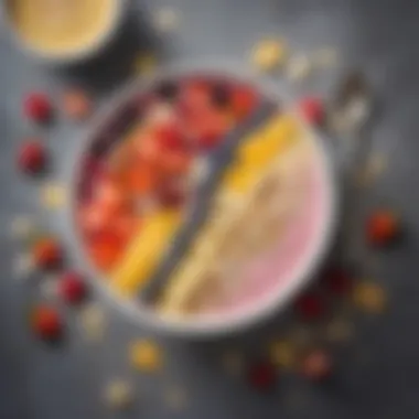 Colorful Almond Milk Smoothie Bowl A vibrant smoothie bowl featuring almond milk and assorted fruits