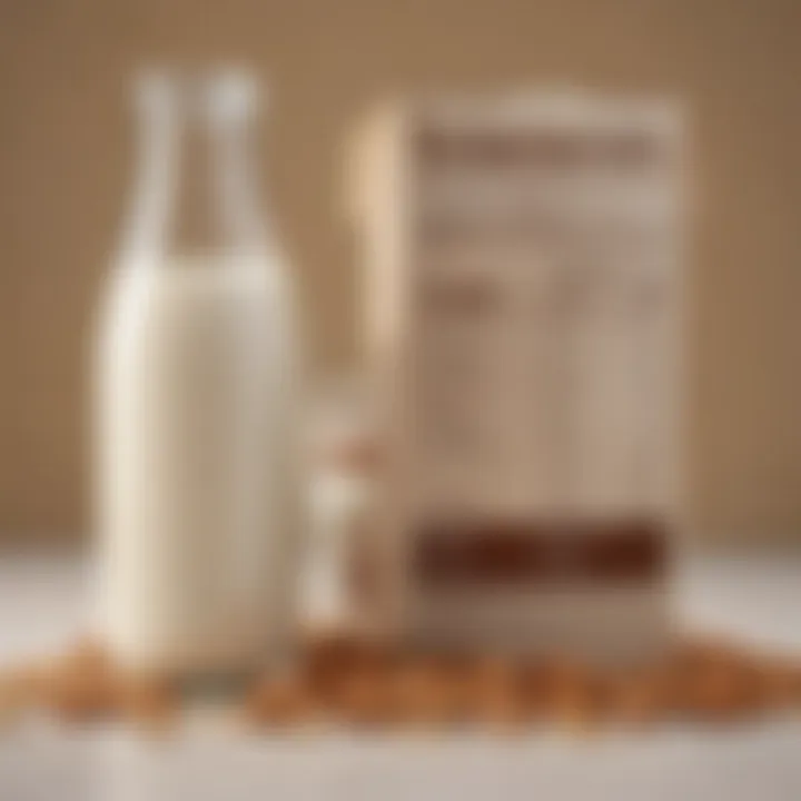 Infographic on calorie content of almond milk and dairy milk