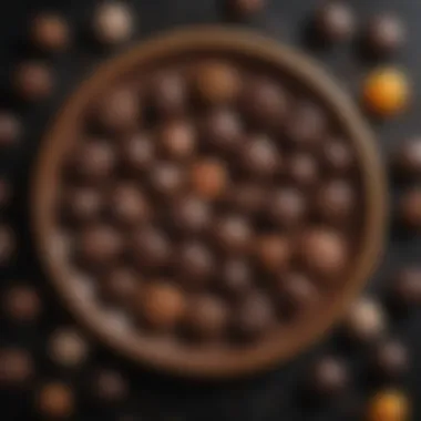A Variety of Chewy Chocolate Delights A beautifully arranged plate of assorted chewy chocolate confections highlighting various flavors