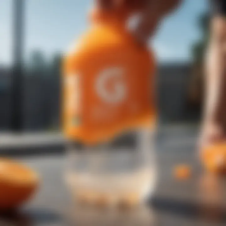 Athlete consuming Gatorade during a workout