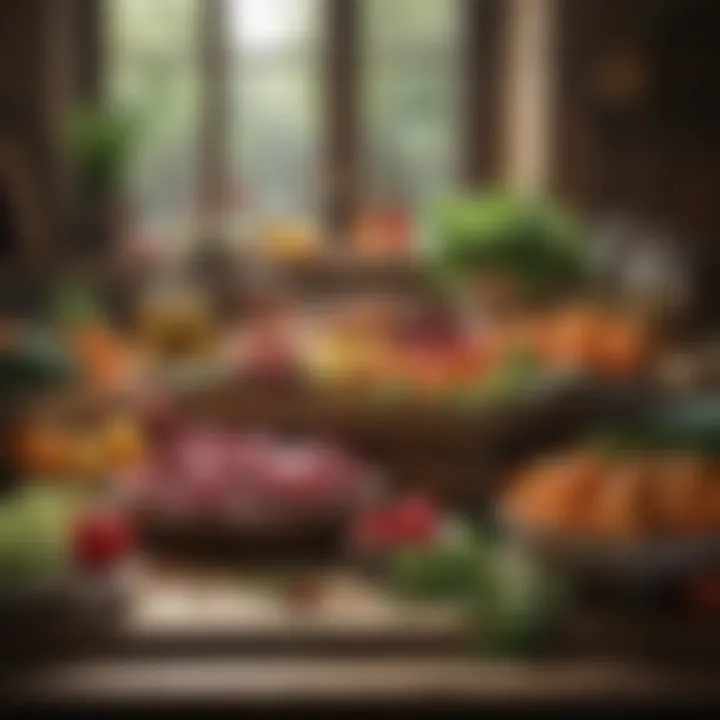 An assortment of fresh ingredients displayed on a rustic wooden table, highlighting the beauty of seasonal produce.