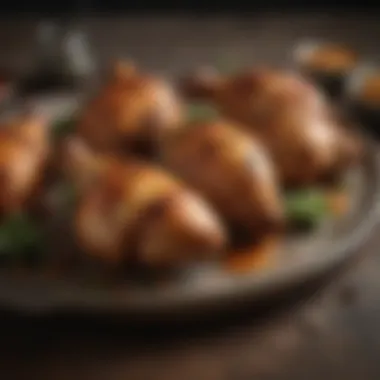Succulent Baked Chicken Drumsticks Juicy baked chicken drumsticks arranged on a platter