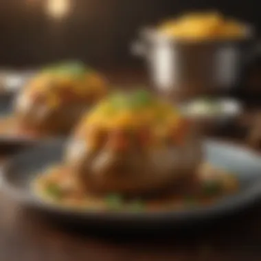 Artful Presentation of Baked Potatoes Elegant plating of baked potato dish