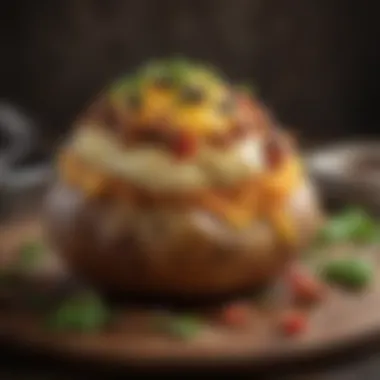 Perfectly baked potato with toppings