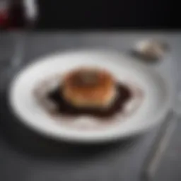 A beautifully plated dish drizzled with balsamic reduction showcasing its glossy texture.