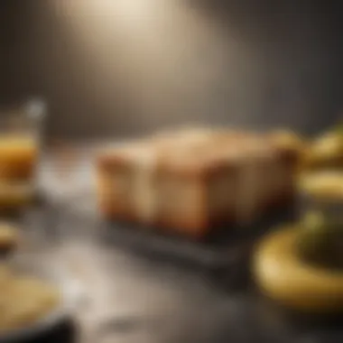 Freshly baked banana cake cooling on a rack