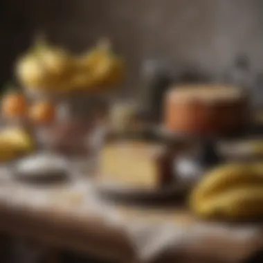 Aesthetic Arrangement of Ingredients Ingredients for making banana cake arranged aesthetically