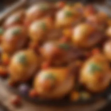Vibrant Barbecue Chicken Bubble Up Bake A vibrant platter of barbecue chicken bubble up bake with colorful ingredients