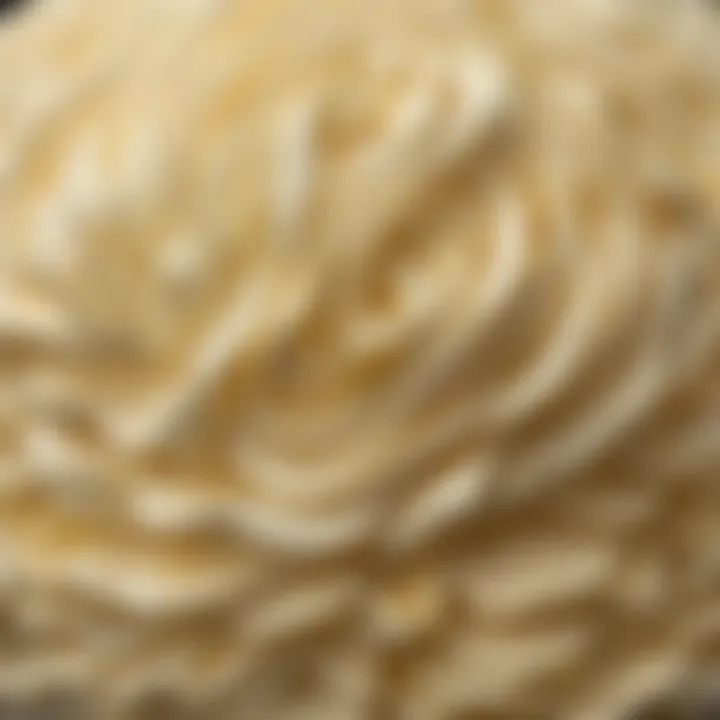 A close-up of the silky texture of freshly made buttercream