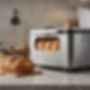 A modern bread maker showcasing its sleek design and digital interface.