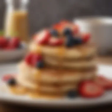 Fluffy pancakes made with whole grains and topped with fruit