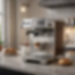 Elegant cappuccino maker on kitchen counter