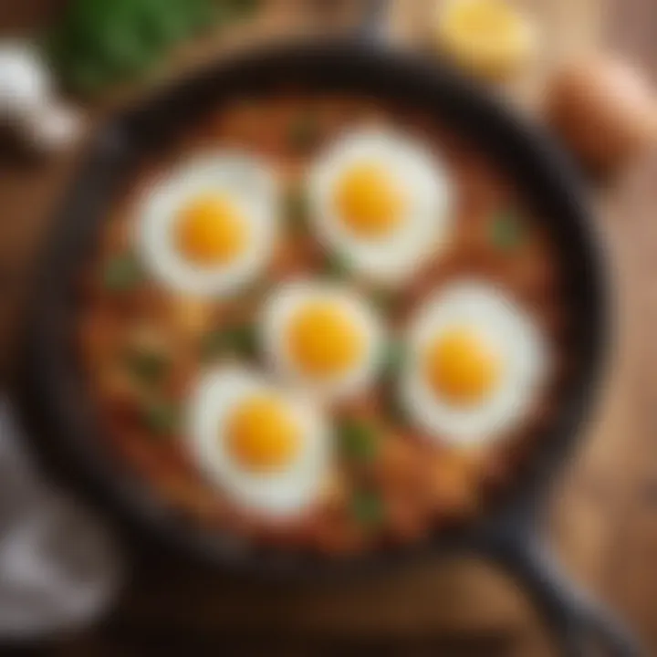 Delicious egg recipes prepared in skillets