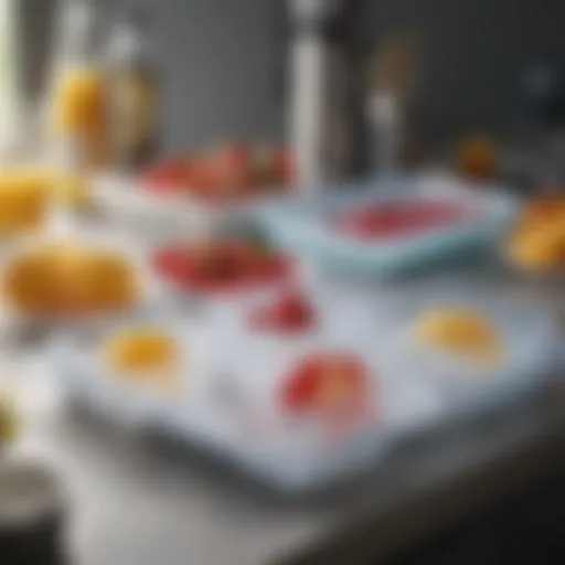 A collection of stylish ice making trays displayed on a kitchen counter