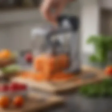 Chopping Fresh Ingredients Efficiently Mini chopper in action with fresh ingredients