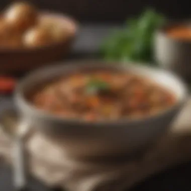 Satisfying lentil stew served in a bowl