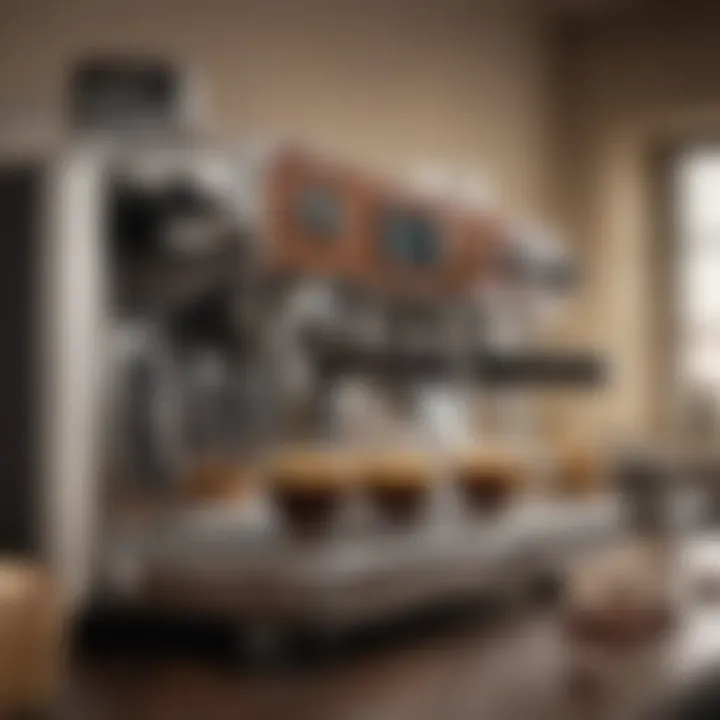 Diverse range of coffee espresso machines on display