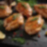 A vibrant selection of marinating ingredients including herbs and spices