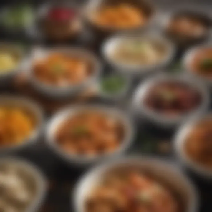 Various types of marinades displayed in bowls