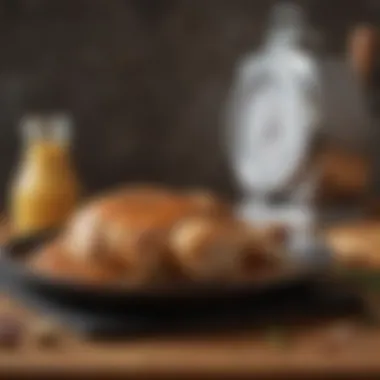 A timer next to marinating chicken, indicating optimal marination time