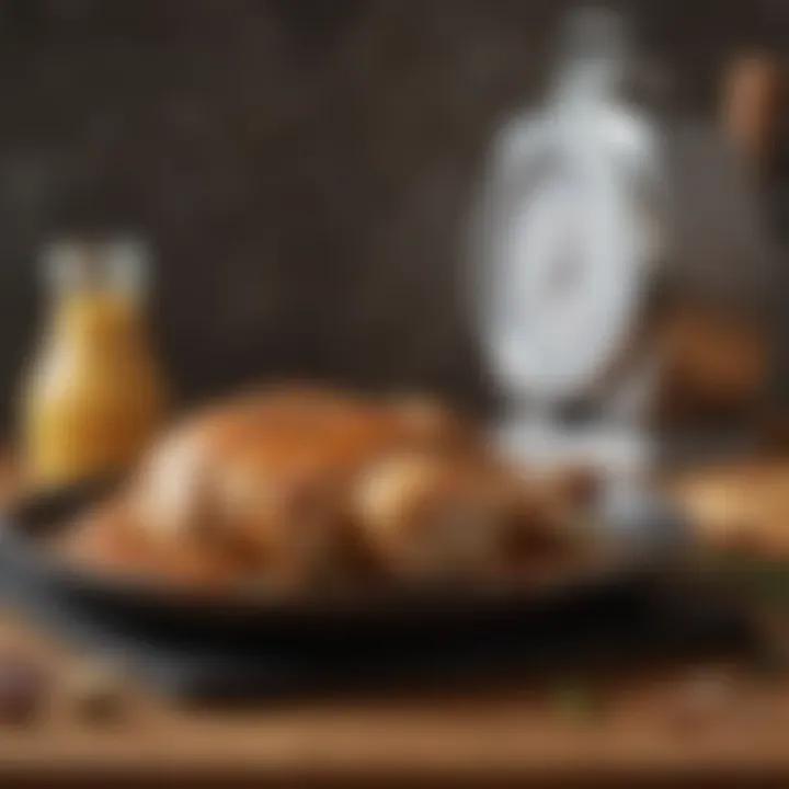 A timer next to marinating chicken, indicating optimal marination time