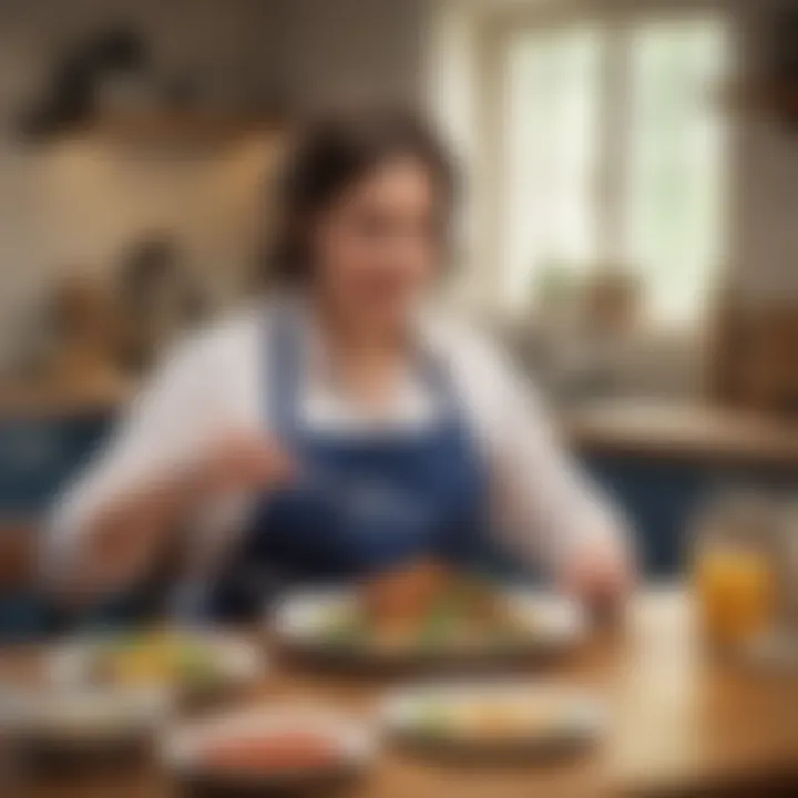 A customer enjoying a meal made with Blue Apron