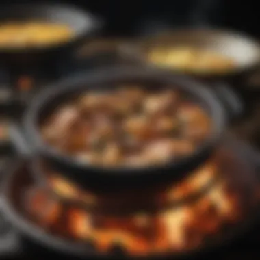 A delicious dish simmering in a brazier pan, illustrating its versatility.