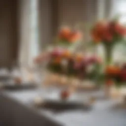 Elegant wedding table setting with floral arrangements