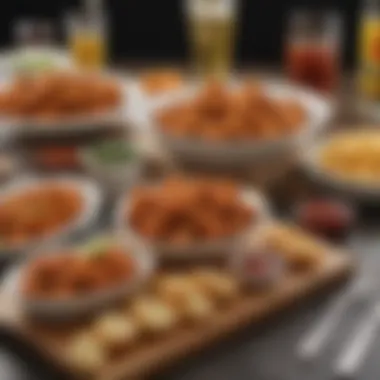 A table setting with boneless wings and recommended sides