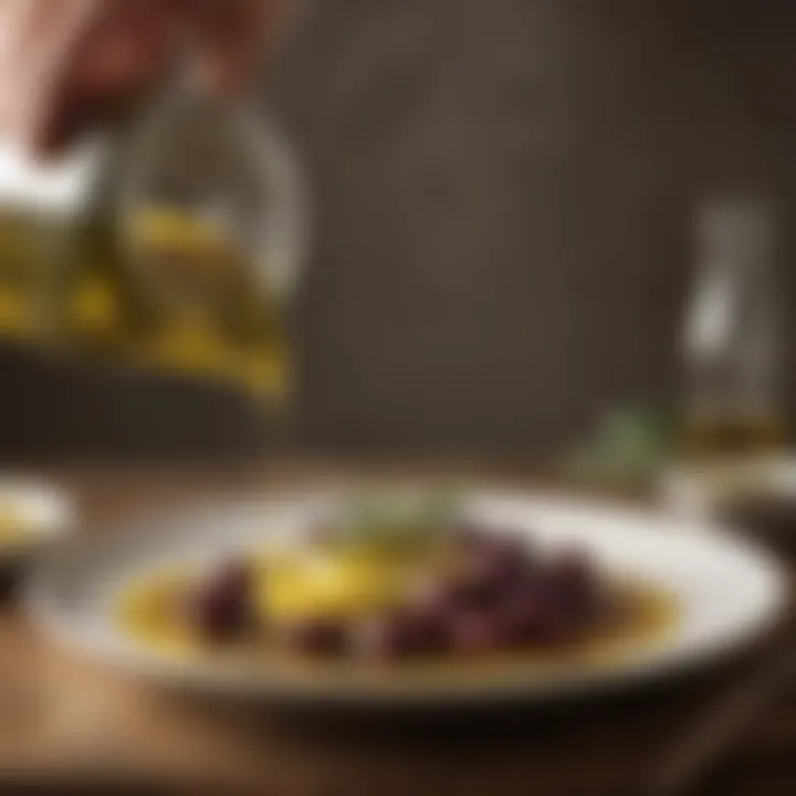 An elegant dish drizzled with high-quality California olive oil