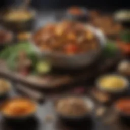 Assorted cooked food items suitable for composting