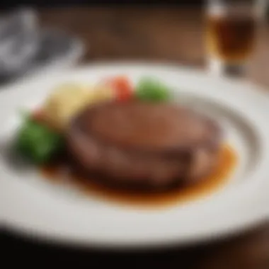 A beautifully plated steak dish exemplifying the restaurant's culinary artistry