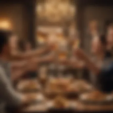 Guests enjoying a birthday toast at a restaurant