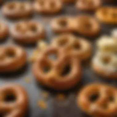 Artisan Pretzels with Cheese Toppings Artisan pretzels garnished with various cheese toppings