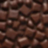 An exquisite close-up of chewy chocolate showcasing its glossy surface and rich texture