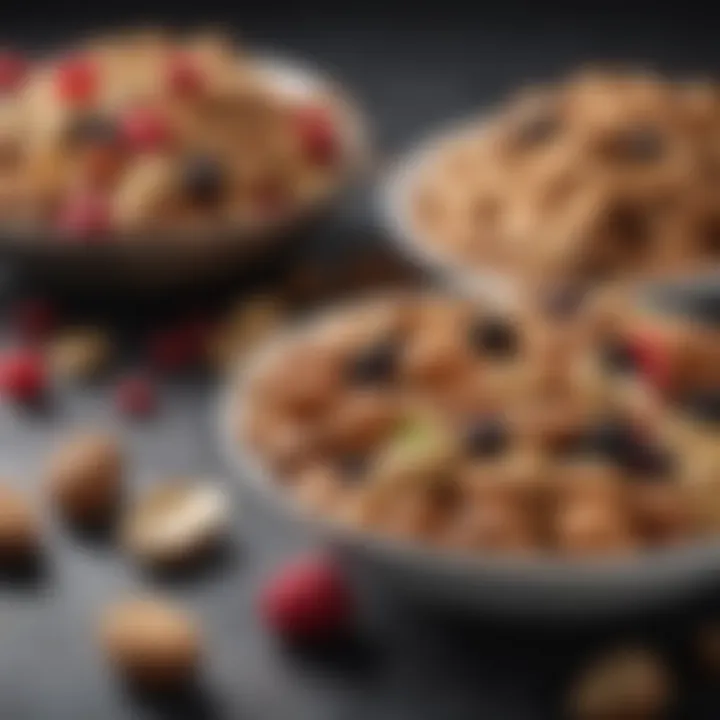 Close-up of healthy snacks such as nuts and berries for heart wellness