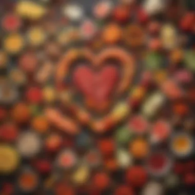 Colorful assortment of heart-healthy foods rich in omega-3 fatty acids