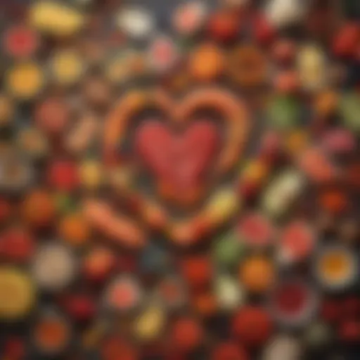 Colorful assortment of heart-healthy foods rich in omega-3 fatty acids
