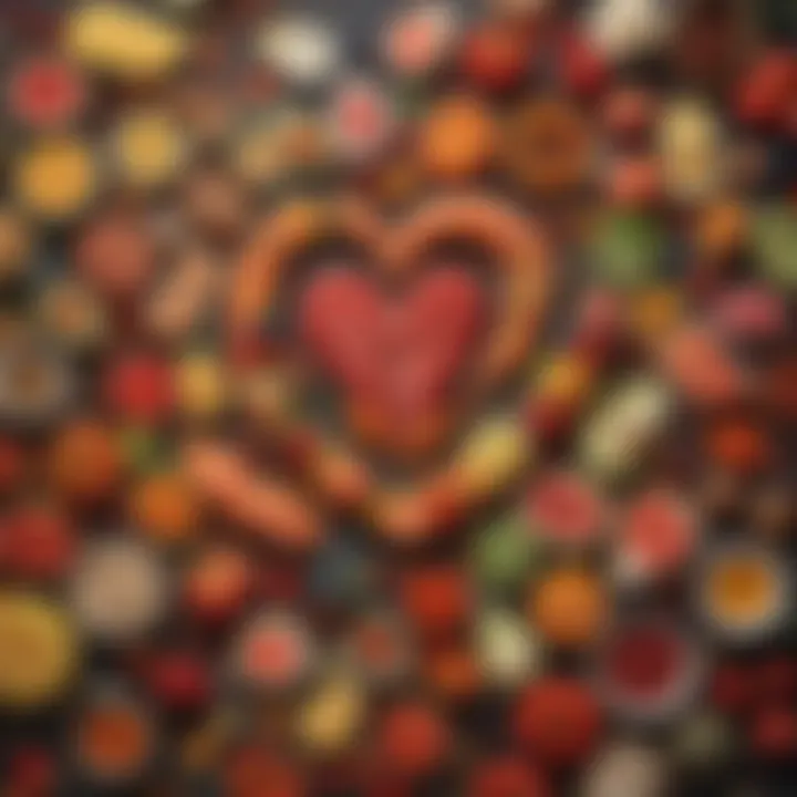 Colorful assortment of heart-healthy foods rich in omega-3 fatty acids