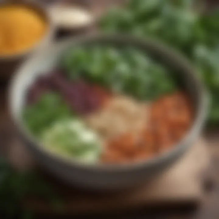 Vibrant bowl of mixed greens and legumes, emphasizing plant-based options