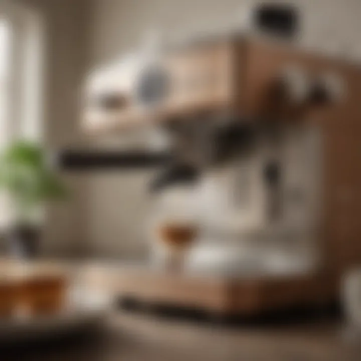 Elegant cappuccino espresso machine with stylish design