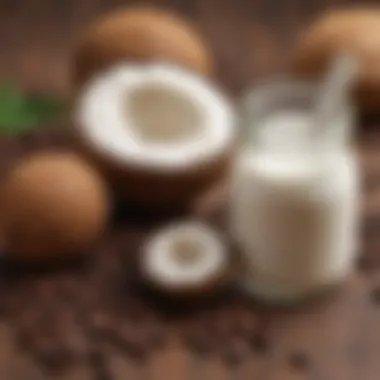 A jar of organic coconut oil beside coffee beans, emphasizing natural ingredients.