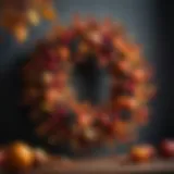Vibrant autumn wreath adorned with leaves and berries