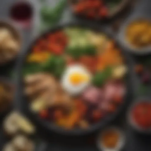 Healthy plate of Mediterranean cuisine showcasing vibrant vegetables and lean proteins