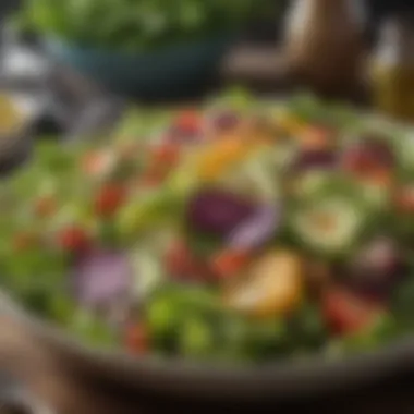 Vibrant Garden Salad A vibrant garden salad with mixed greens and colorful vegetables
